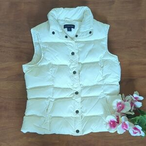 Lands' End Cream Puffer Vest